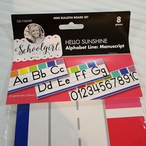 Schoolgirl style Alphabet and number line for classroom NWT